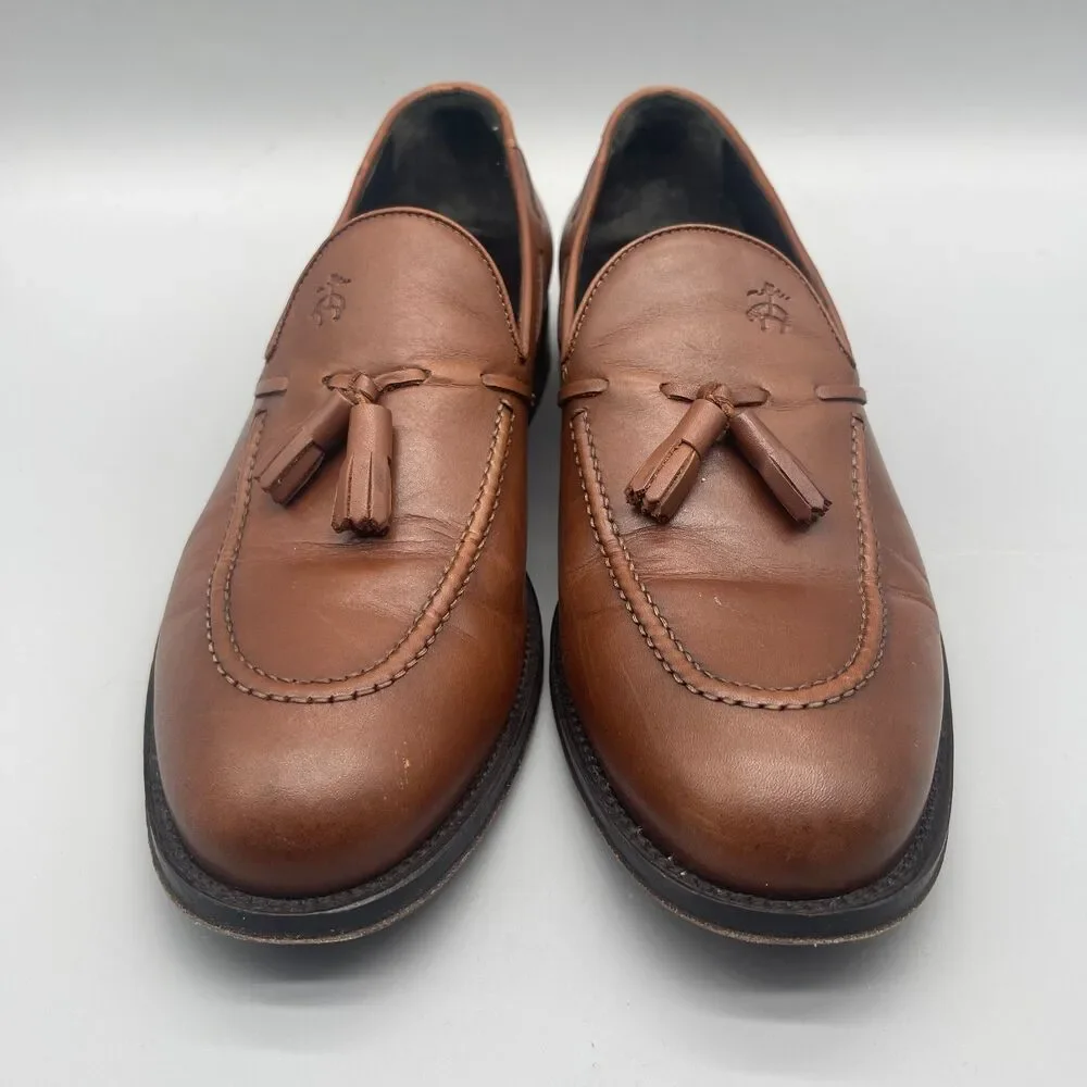 Brooks Brothers Loafers Mens 8.5 Brown Leather Tassel Made In Italy Shoes